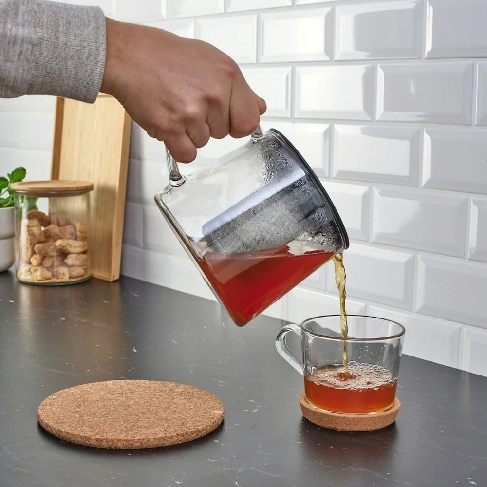 IKEA RIKLIG Glass Teapot with Infuser, 1.6 qt, Heat-Resistant for Loose Leaf Tea
